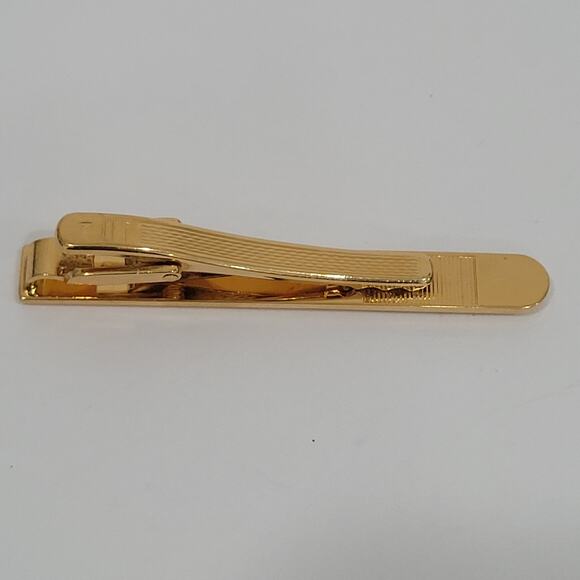 Dunhill Vintage Two Tone Tie Clasp Clip Bar Gold Black Retro With Box - Picture 7 of 10